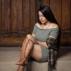 Zeus 57 Women's KneeHigh Caged Lace Up Gladiator Sandals -sbwshoes shop 5EC00091 86E0 43FE B084 2FEABB3971DC