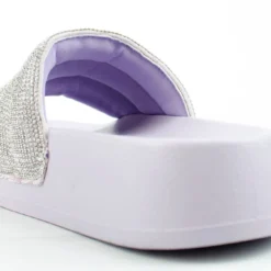 Amor 1 Women's Rhinestone Single Band Platform Slides -sbwshoes shop Amor1 9