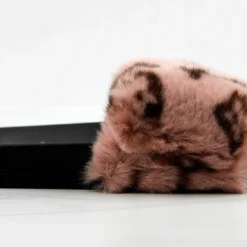Base Designer Fur Strapped Slides -sbwshoes shop BASEPINK 3
