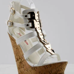 Bogota 04 Women's Metallic Embellished Platform Wedges -sbwshoes shop BOGATA04 4