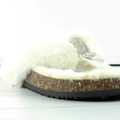 Forever Benefit 12 Womens Faux Fur Lined Thong Slides -sbwshoes shop Benefit12 5