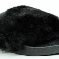 Biselle Womens Flat ComfortFur Slides