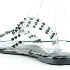 Bamboo Block 69 Womens Double Stud Wide Band Flat Slip On Sandals -sbwshoes shop Block69 3