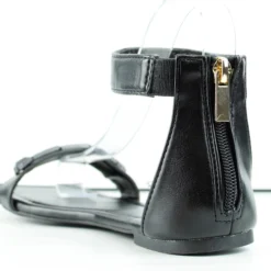 Bamboo Block 73 Womens Square Toe Chain Strap Flat Sandals -sbwshoes shop Block73 3