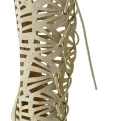 Forever BLOSSOM 16 Womens Cut Out Lace Up Zipper Gladiator High Heels -sbwshoes shop Blossom16Beige 1 scaled