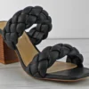 Buggy Women's Double Braided Band Block Heeled Sandals