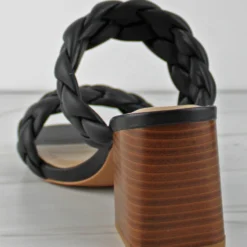 Buggy Women's Double Braided Band Block Heeled Sandals -sbwshoes shop Buggy 3