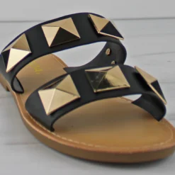 Cetus Women's Double Band Studded Slides