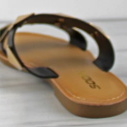 Cetus Women's Double Band Studded Slides -sbwshoes shop Cectus 3