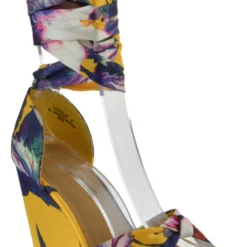 Bamboo Choice 63 Womens Floral Wrap High Heel Wedges -sbwshoes shop Choice63Marigold 1