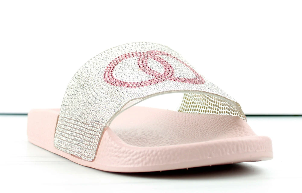 Circle 100 Womens Wide Rhinestone Strap Slip On Sandals 1 Circle 100 Womens Wide Rhinestone Strap Slip On Sandals