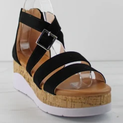 Class 20 Women's Double Band Buckle Embellished Platform Sandals -sbwshoes shop Class20 3