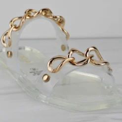 Current Women's Double Band Chain Accent Jelly Sandals