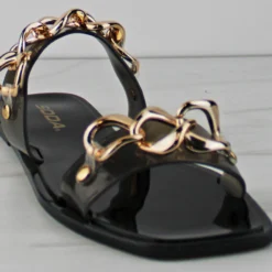 Current Women's Double Band Chain Accent Jelly Sandals -sbwshoes shop Current 4