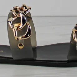 Current Women's Double Band Chain Accent Jelly Sandals -sbwshoes shop Current 5