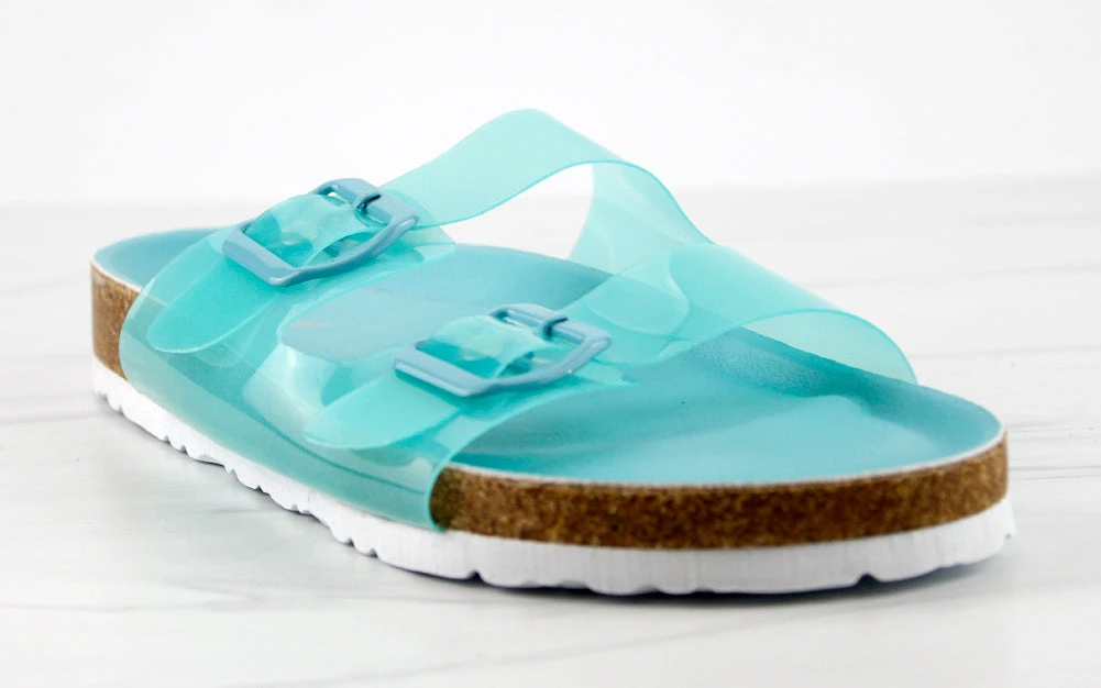 Defeat 68 Womens Double Strap Buckle Embellished Foot Bed Sandals 4 Defeat 68 Womens Double Strap Buckle Embellished Foot Bed Sandals - Image 4