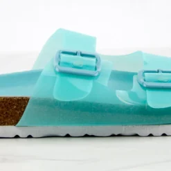 Defeat 68 Womens Double Strap Buckle Embellished Foot Bed Sandals 13 Defeat 68 Womens Double Strap Buckle Embellished Foot Bed Sandals -sbwshoes shop Defeat68Blue 2