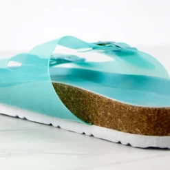 Defeat 68 Womens Double Strap Buckle Embellished Foot Bed Sandals 14 Defeat 68 Womens Double Strap Buckle Embellished Foot Bed Sandals -sbwshoes shop Defeat68Blue 3