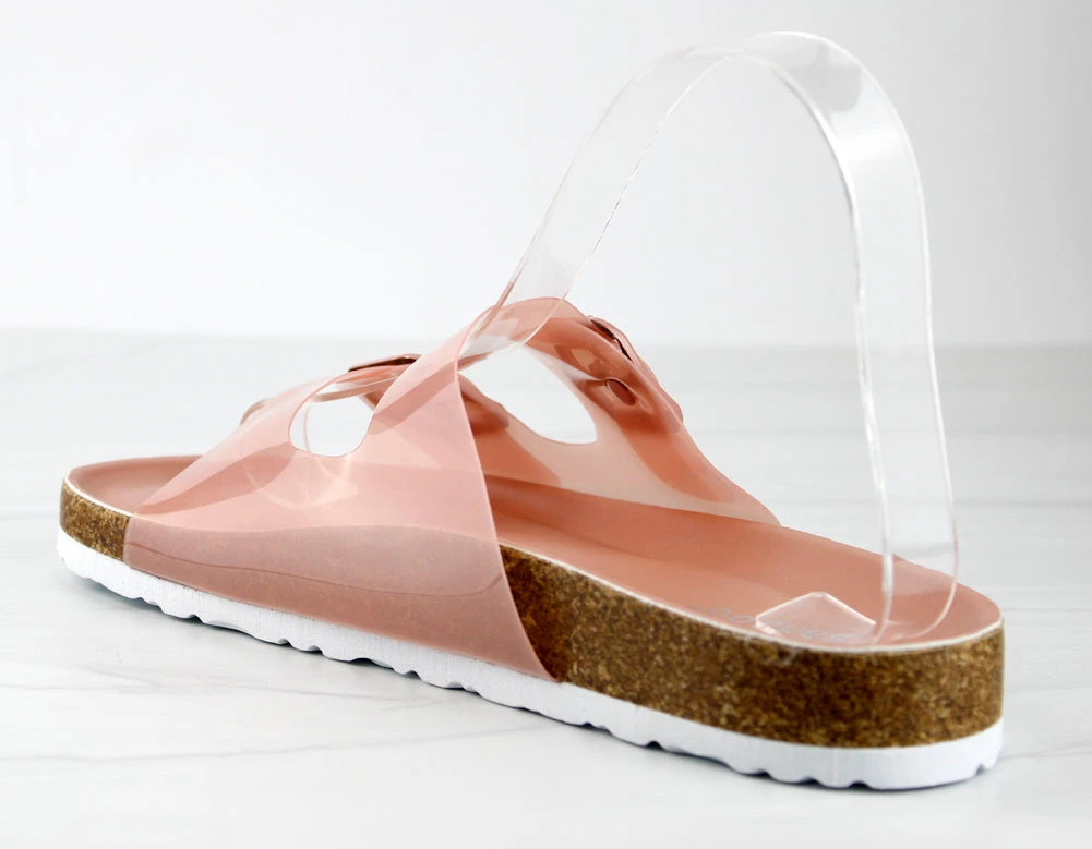 Defeat 68 Womens Double Strap Buckle Embellished Foot Bed Sandals 3 Defeat 68 Womens Double Strap Buckle Embellished Foot Bed Sandals - Image 3