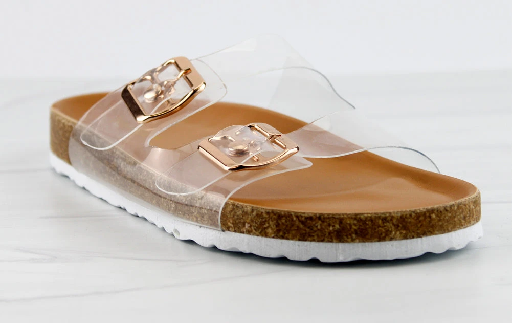 Defeat 68 Womens Double Strap Buckle Embellished Foot Bed Sandals 7 Defeat 68 Womens Double Strap Buckle Embellished Foot Bed Sandals - Image 7