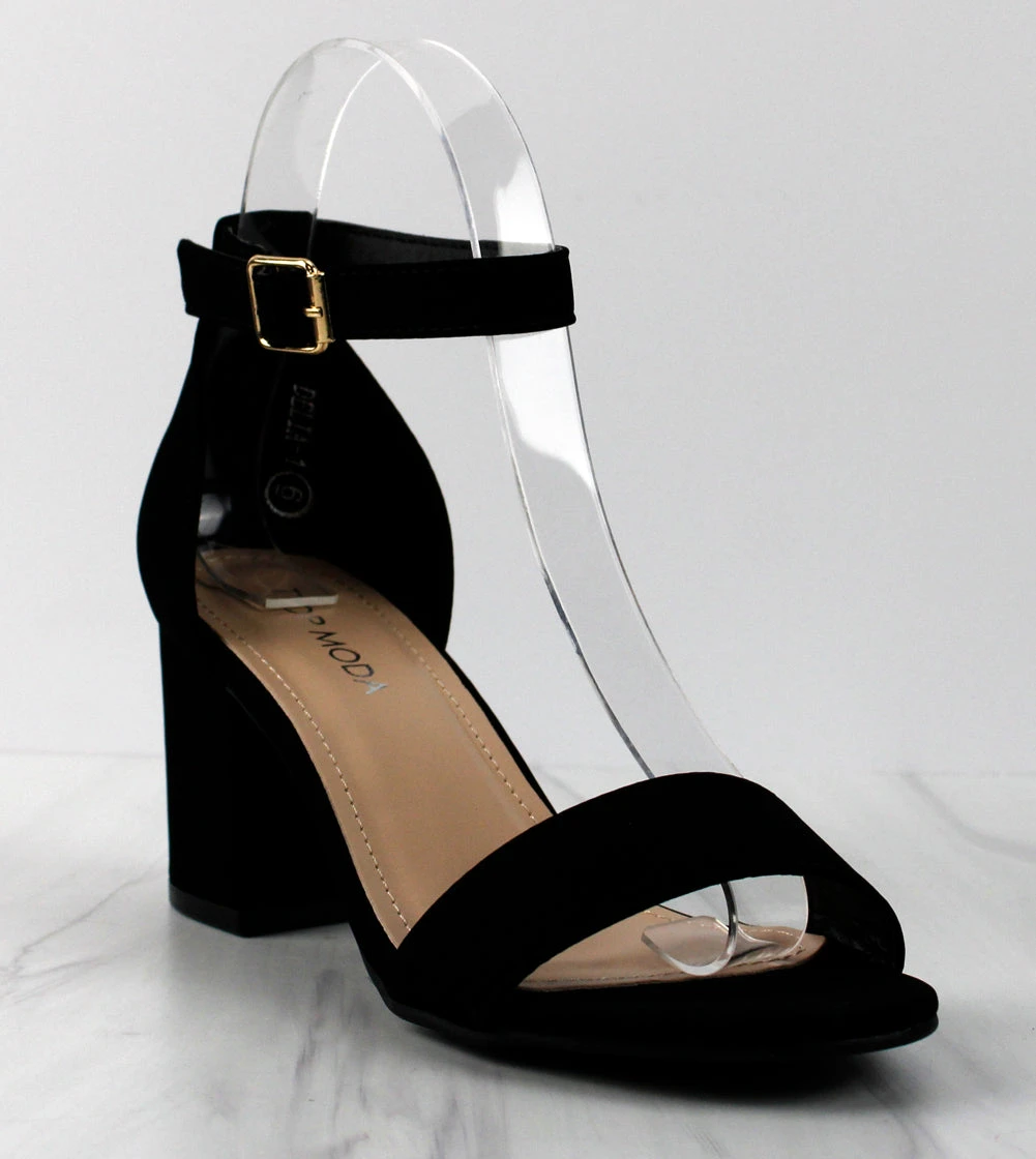 Delia-1 Women's Single Band Low Block Heeled Dress Sandals 1 Delia-1 Women's Single Band Low Block Heeled Dress Sandals