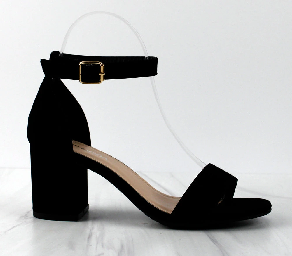 Delia-1 Women's Single Band Low Block Heeled Dress Sandals 2 Delia-1 Women's Single Band Low Block Heeled Dress Sandals - Image 2