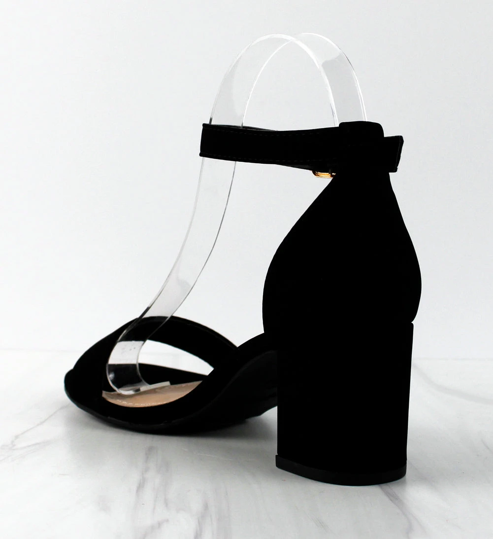 Delia-1 Women's Single Band Low Block Heeled Dress Sandals 3 Delia-1 Women's Single Band Low Block Heeled Dress Sandals - Image 3