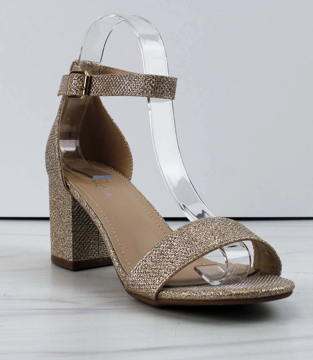 Delia-1 Women's Single Band Low Block Heeled Dress Sandals 7 Delia-1 Women's Single Band Low Block Heeled Dress Sandals - Image 7