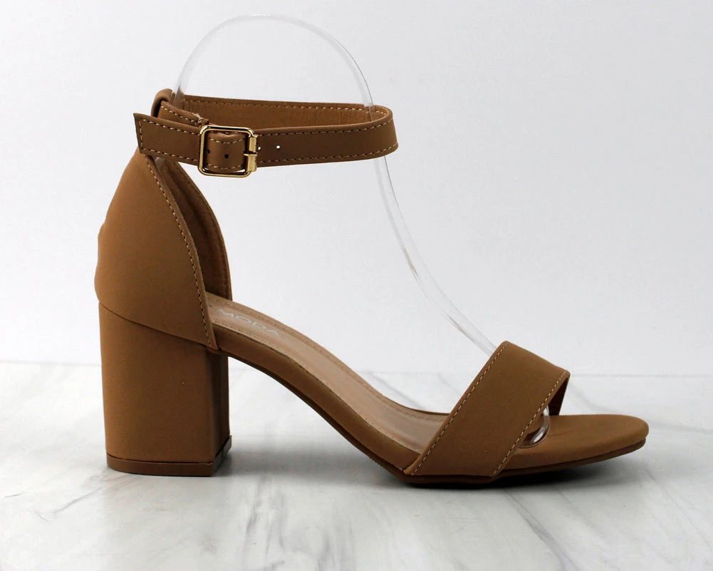 Delia-1 Women's Single Band Low Block Heeled Dress Sandals 5 Delia-1 Women's Single Band Low Block Heeled Dress Sandals - Image 5