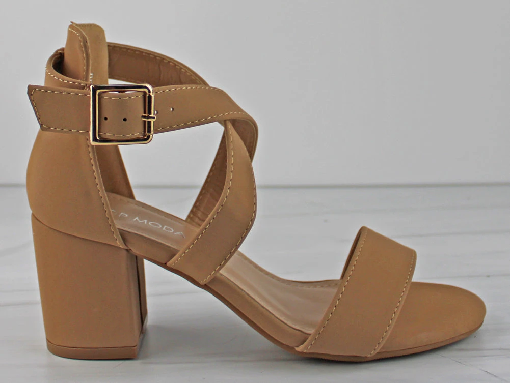 Delia 6 Womens Cross Band Low Block Dress Heel Sandals 8 Delia 6 Womens Cross Band Low Block Dress Heel Sandals - Image 8