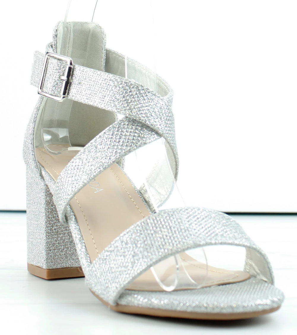 Delia 6 Womens Cross Band Low Block Dress Heel Sandals 1 Delia 6 Womens Cross Band Low Block Dress Heel Sandals