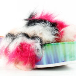 Forever Donut-30 Womens Comfort Platform Faux Fur Slides