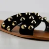 Forever Dorit 68 Womens Criss Cross Spike Embellished Strap Slip On Sandals