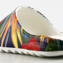 Elina Womens Decorative Casual Horizontal Grooved Outsole Slides -sbwshoes shop ElinaFloral 3