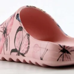 Elina Womens Decorative Casual Horizontal Grooved Outsole Slides -sbwshoes shop ElinaPink 3