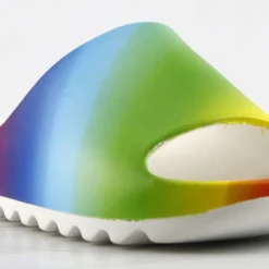 Elina Womens Decorative Casual Horizontal Grooved Outsole Slides -sbwshoes shop ElinaRainbow 1