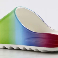 Elina Womens Decorative Casual Horizontal Grooved Outsole Slides -sbwshoes shop ElinaRainbow 3