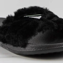 Essential Women's Cross Band Fluffy Slip On Comfort Slippers