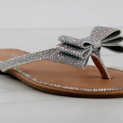 Forever Fannie 102 Womens Rhinestone Bow Embellished Thing Strap Sandals