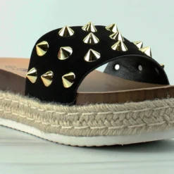 Forever Freedom 16 Womens Platform Studded Espadrille Sandals