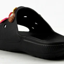 Fun Womens Decretive Pin Rubber Slides -sbwshoes shop FunBlack 4