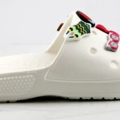 Fun Womens Decretive Pin Rubber Slides -sbwshoes shop FunWhite 3