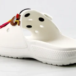 Fun Womens Decretive Pin Rubber Slides -sbwshoes shop FunWhite 4