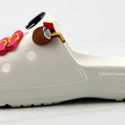 Fun Womens Decretive Pin Rubber Slides -sbwshoes shop FunWhite 5