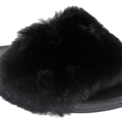 Furry Women's Ultra Soft Fluffy Slides -sbwshoes shop FurryBlack 1 scaled