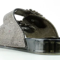 Forever Glitz 80 Womens Gem Embellished Double Buckle Slides -sbwshoes shop Glitz80 3