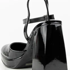 Bamboo Gradient 05 Women's Closed Toe Tall Block Platform Heels -sbwshoes shop Gradient 05 Black PU 2