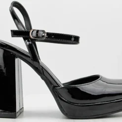 Bamboo Gradient 05 Women's Closed Toe Tall Block Platform Heels -sbwshoes shop Gradient 05 Black PU 3