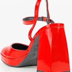 Bamboo Gradient 05 Women's Closed Toe Tall Block Platform Heels -sbwshoes shop Gradient 05 RedPU 2