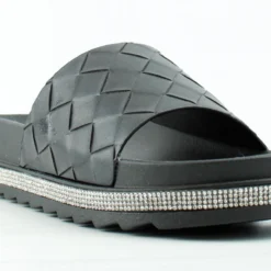 Forever Great 12 Womens Platform Rhinestone Accent Slip On Sandals